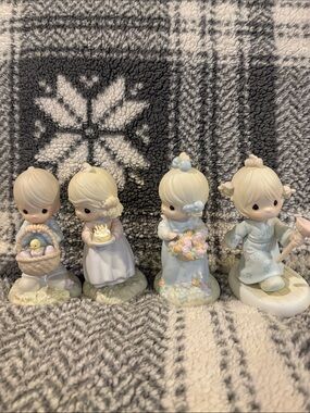Precious Moments Quartet in Soft Cream and Light Blue